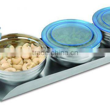 STAINLESS STEEL AIRTIGHT STORAGE BOWLS SET