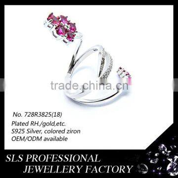 Jewelry Mood Rings With Ruby Stones Long Ring for Girls Fashion Finger Rings Silver 925 photo-4