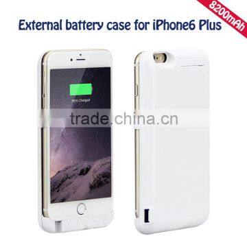 Hot sell external back battery case for IPhone 6plus 8200mAh power case