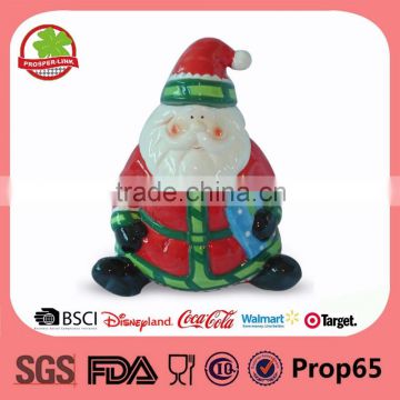 Christmas ceramic santa seal for cookie jar