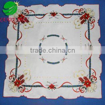 100% polyester christmas embroidery table cloth household textile