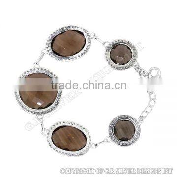 Smoky Quartz Bracelet Sterling Silver,gemstone Bracelets,silver Bracelets,sterling Silver Jewelry Wholesale Supplies photo-4