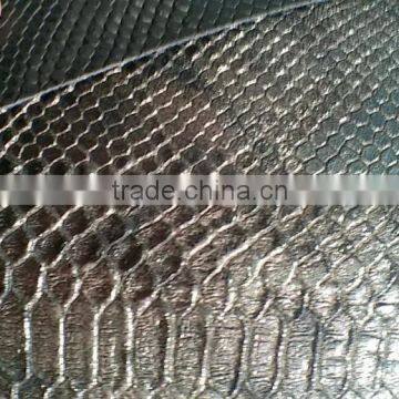 pu/pvc synthetic leather ,artificial leather rexine leather snake glitter pattern