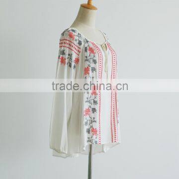 Woman Shirts and Blouses Crew Neck Fashion Current Blouses photo-3
