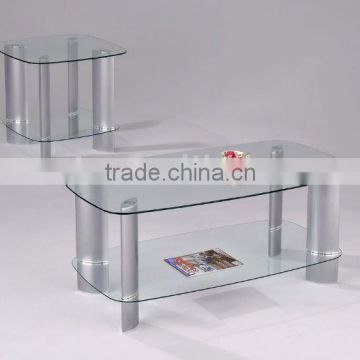 Modern Coffee Table and End Table /ALUMINUM Silver Morden Coffee End Table