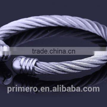 NEW Design Silver With 18K Gold Cable Cuff Bangles Classics Bracelet photo-4