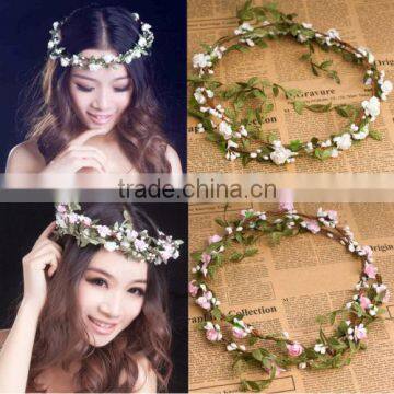 Party Wedding Bridesmaid Floral Flower Festival Forehead Headband Hair Garland H151