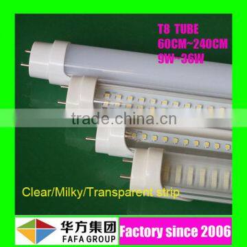 Low price FOB and MOQ 3 years warranty 2835 SMD chips 5w to 40w T5 T8 LED Tube Light