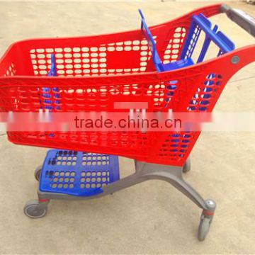 220L Pure Plastic Supermarket cart Wholly Plastic Shopping Cart