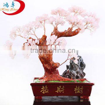 Lucky tree!!! Natural rose quartz crystal gem tree reiki for wholesale
