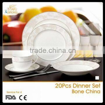 bone china 20 pcs decal dinnerware set