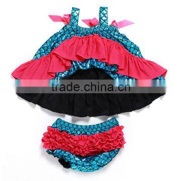 Mermaid Outfits Girls Baby Clothes Swing Top Bloomer Set Infant Toddler Clothing photo-2