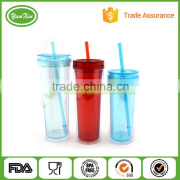 BPA free new Promotional 18 oz Hot & Cold Skinny Clear Tumbler Tall Straw tumbler tumbler