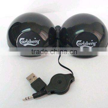 usb 3.5mm cable ball round foldable speakers good voice