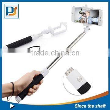 Extendable Wired Cable Selfie Stick Phone Holder Remote Shutter Monopod for Smartphone photo-4