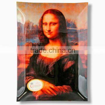 CARMANI Glass Plate 20x28 cm "Mona Lisa" design LEONARDO DA VINCI