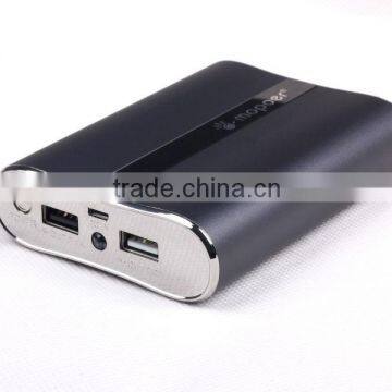 Hot-selling 10000mAh portable battery power banks aluminium casing dual USB output