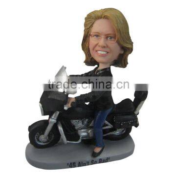 MING PEOPLE custom 7 inches motorcycle female custom bobble head doll for home deoc, souvnir,birthday gift