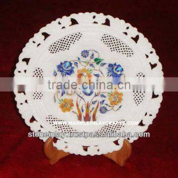 Decorative Marble Inlay Plate Indian Inlay Marble Plate