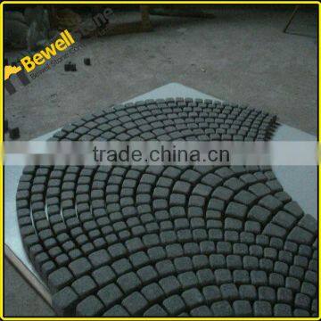 China black grey cheap granite stone round cobble pavers for plazas