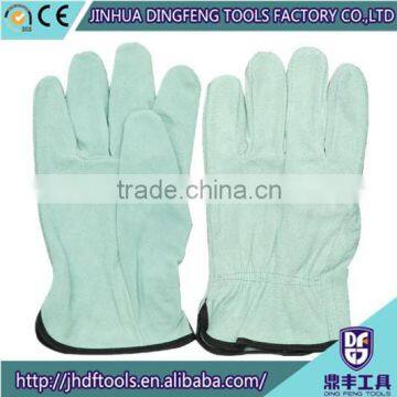 10.5 inch out white layer cowhide driver gloves