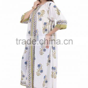 Stylish Women Cotton Long Dress Indian Bhopali Women Long Hippie Loose Dress Sexy Wear Girls Kimono Style Dress photo-2