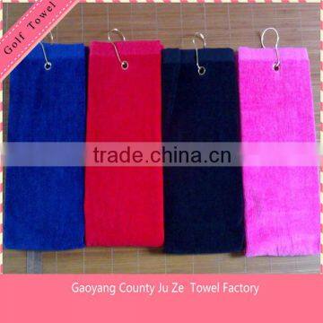 high quality water-absorption cotton custom golf towel with hook