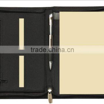 A5 Zipper Around Folder With Leather Cover