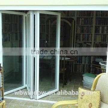 uPVC frame horizontal folding doors for flat,Plastic bi-folding residential windows and doors