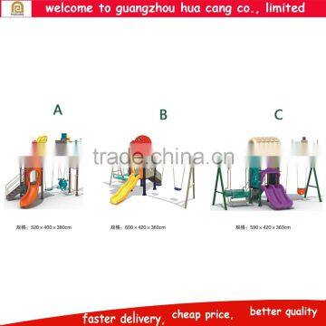 Amusement park kids outdoor swing , kindergarten swing and slide set for children