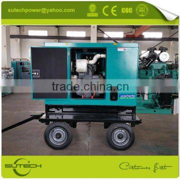 Mobile power unit 25 kva diesel generator with sound proof and movable tank