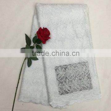 2016 Best Selling White Swiss Voile Lace Fabrics Cotton Voile Lace on Sale photo-3