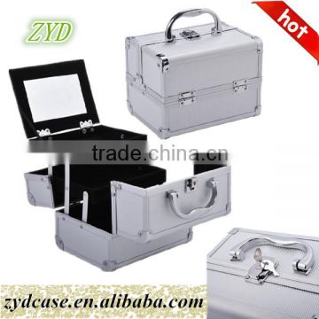 Extensible Beauty Box Silver Mini Cosmetic Case Silver Makeup Box