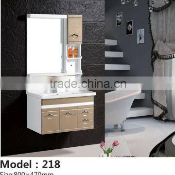 High Quality Bathroom PVC Bathroom Cabinet, Ceramic Basin