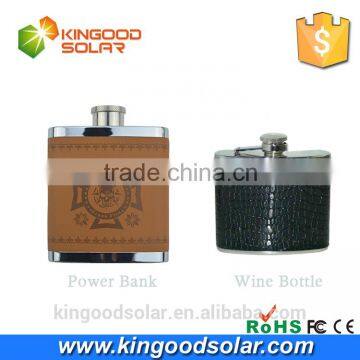 2016 New Technology Unique Hip Flask Power Bank 10800mah With Unique PU Leather Products to Sell
