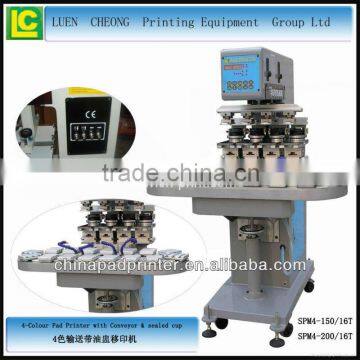 4-color Ink cup Pad Printing Machine round Tampo printing machine pad printer LC-SPM4-150/16T