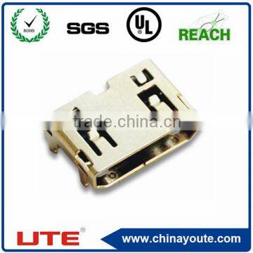 MINI HDMI C TYPE 19 PIN Female 90 degree with SMT, HDMI CONNECTOR