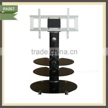 High quality customized tempered glass and metal TV stand