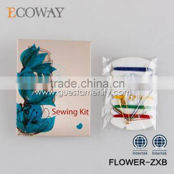2016 new design custom hotel sewing kit set in paper box sewing supplies