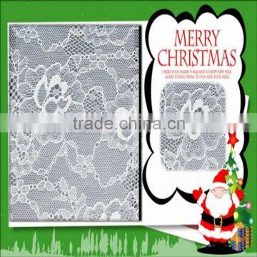 Raschel white rose flower pattern lace fabric