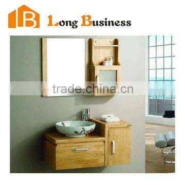 LB-JL2005 Solid Surface wash basin Bamboo vanity bathroom cabinet