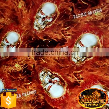 Customer Favorite Skull Pattern Inkjet Water Transfer Printing Film No.DGLGD049 Flame Skull hydrographic designs film