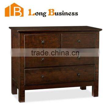 LB-VW5034 High gloss pine wood washed brown chest of four drawers