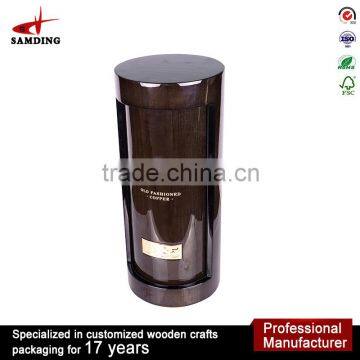 Professional OEM Wooden Wine Boxes Wholesale Beautiful Round Tube Wine Gift Box photo-3