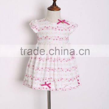 Beautiful Cute Star and Bfowknot Design Pink Color Princess Dress Style for Baby Girls