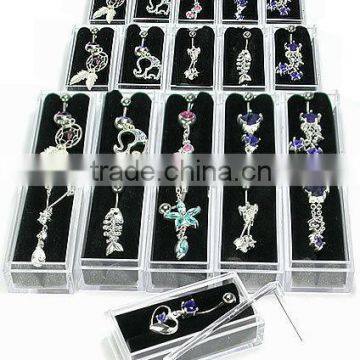 Acrylic Display Boxes Plus 20 Navel Belly Rings