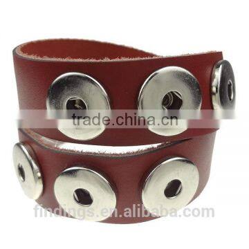 CJ1290 leather cuffs bracelets,handmade click button bracelet