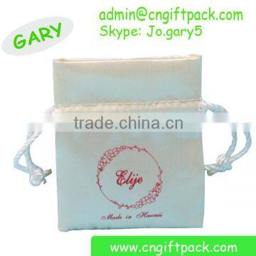 Customized box packaging satin drawstring bags