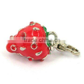 HOT sale crystal strawberry jewelry pendant for necklace with any design,OEM service