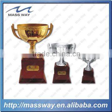 High Grade Base Wooden 3D Gold Zinc Alloy Award Basketball Cup Trophy photo-6